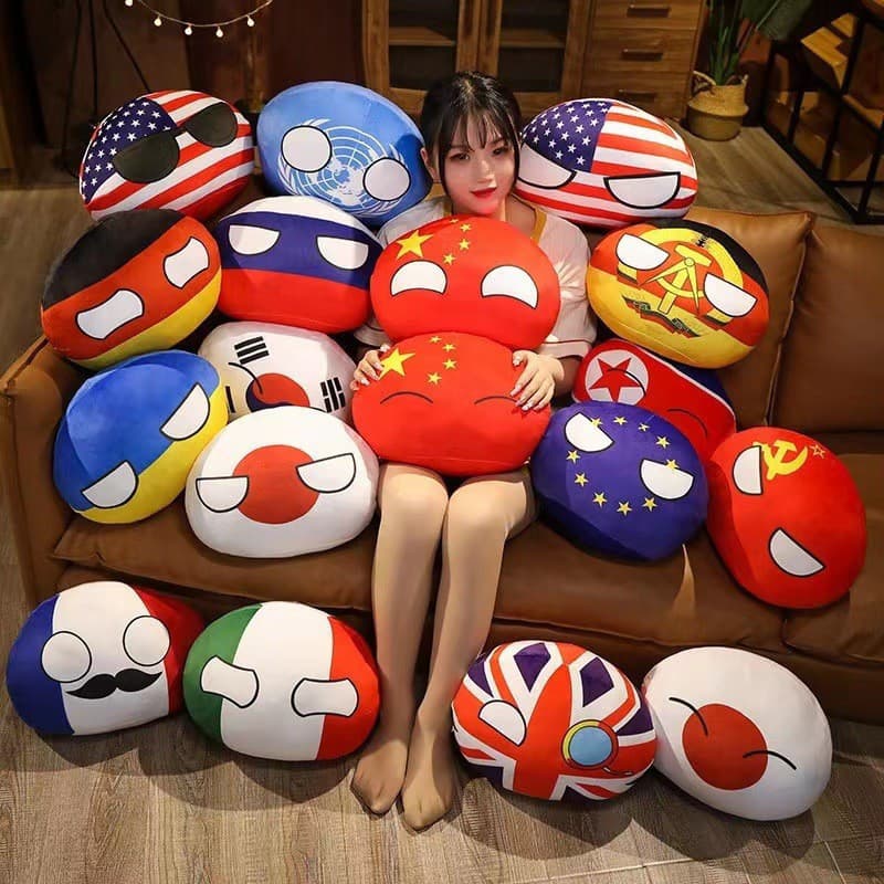 10cm Poland Ball Plush Toy Plush Toy Doll Pingente Animado Mundo Country Ball Bandeira Boneca Crianças Presente