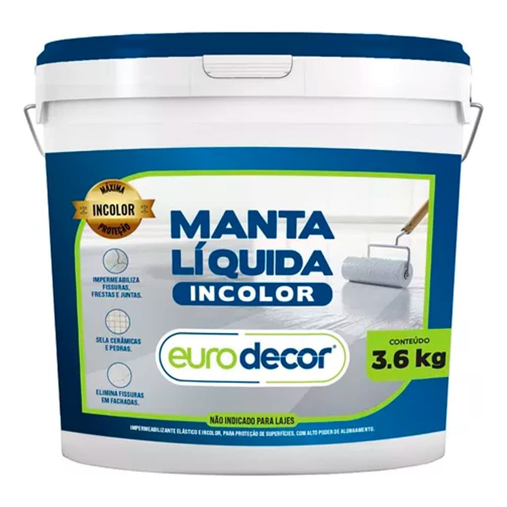 Manta Líquida Incolor Veda Tudo Impermeável Eurodecor 900ml ou 3,6l