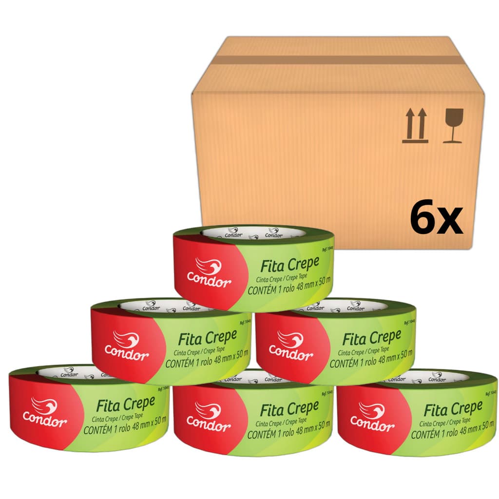 Kit 6x Fita Crepe Uso Geral 48MMx50M Condor