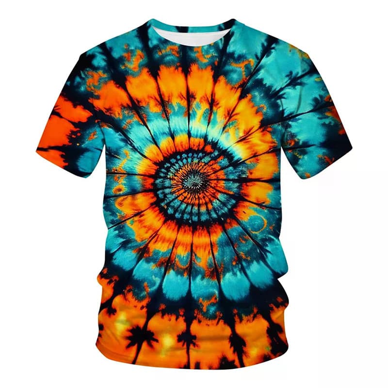 Tie-dye 3D Print Padrão Camiseta Personalidade Rua Design Colorido Camisetas Para Roupas Masculinas Moda De 2025 Nova To