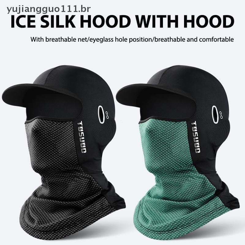 # Novo Capacete Protetor Solar De Seda Gelada Equipamento De Capuz Forrado Para De Motocicleta De Verão .