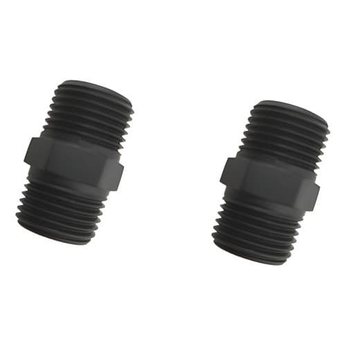 02 Niple Rosca 1/2x1/2 Duplo Sextavado 304 Metal Black/preto Preto Fosco