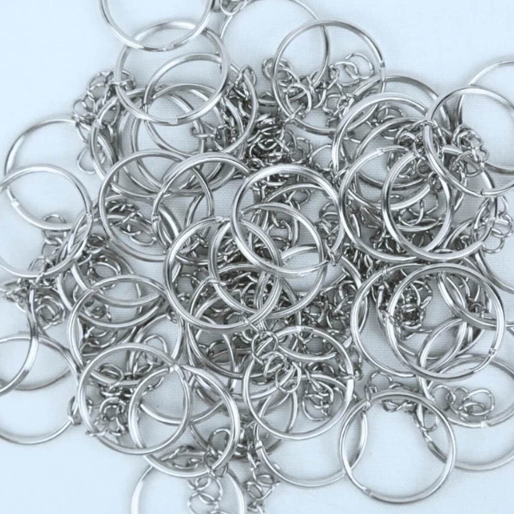 Argola Para Chaveiro Com Corrente - Pacote Com 50 / 100 Unidades