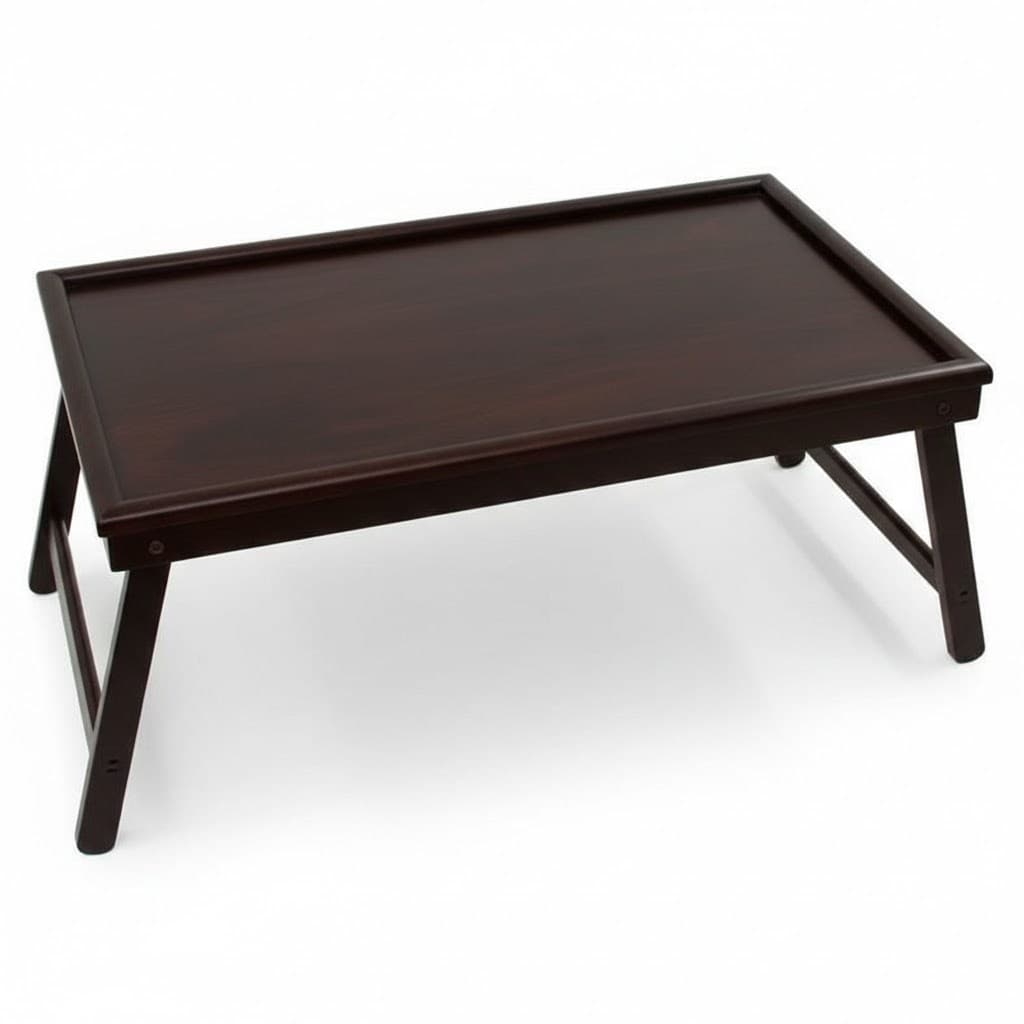 Bandeja de Bambu e MDF com Pe de Apoio Multiuso Mesa com Pe de Apoio para Café da Manha 50x30x20cm - 1243
