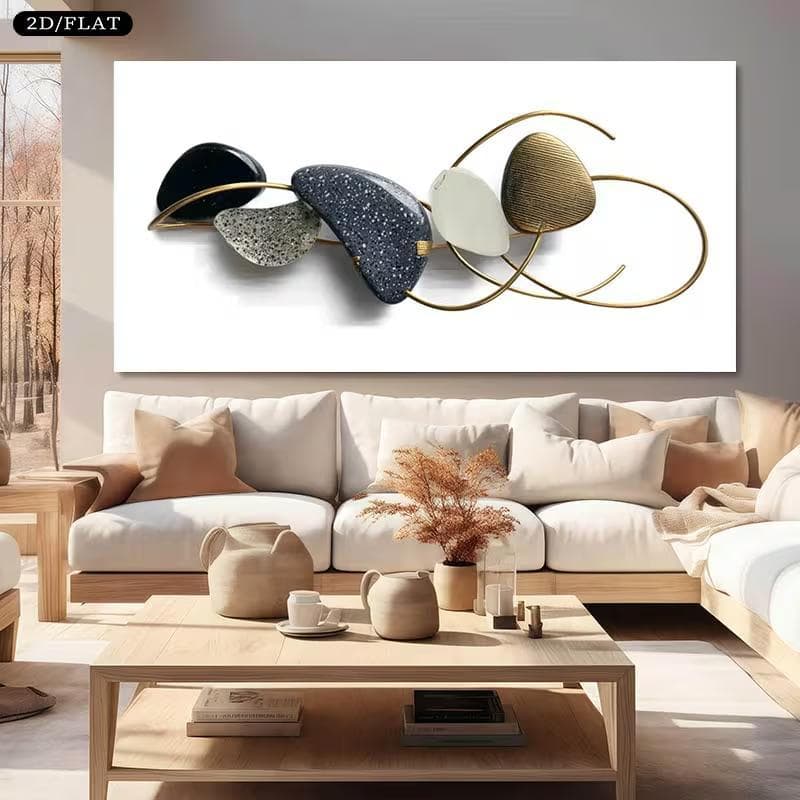 Quadro Decorativo Minimalista Moderno Pedras e Arcos Zen