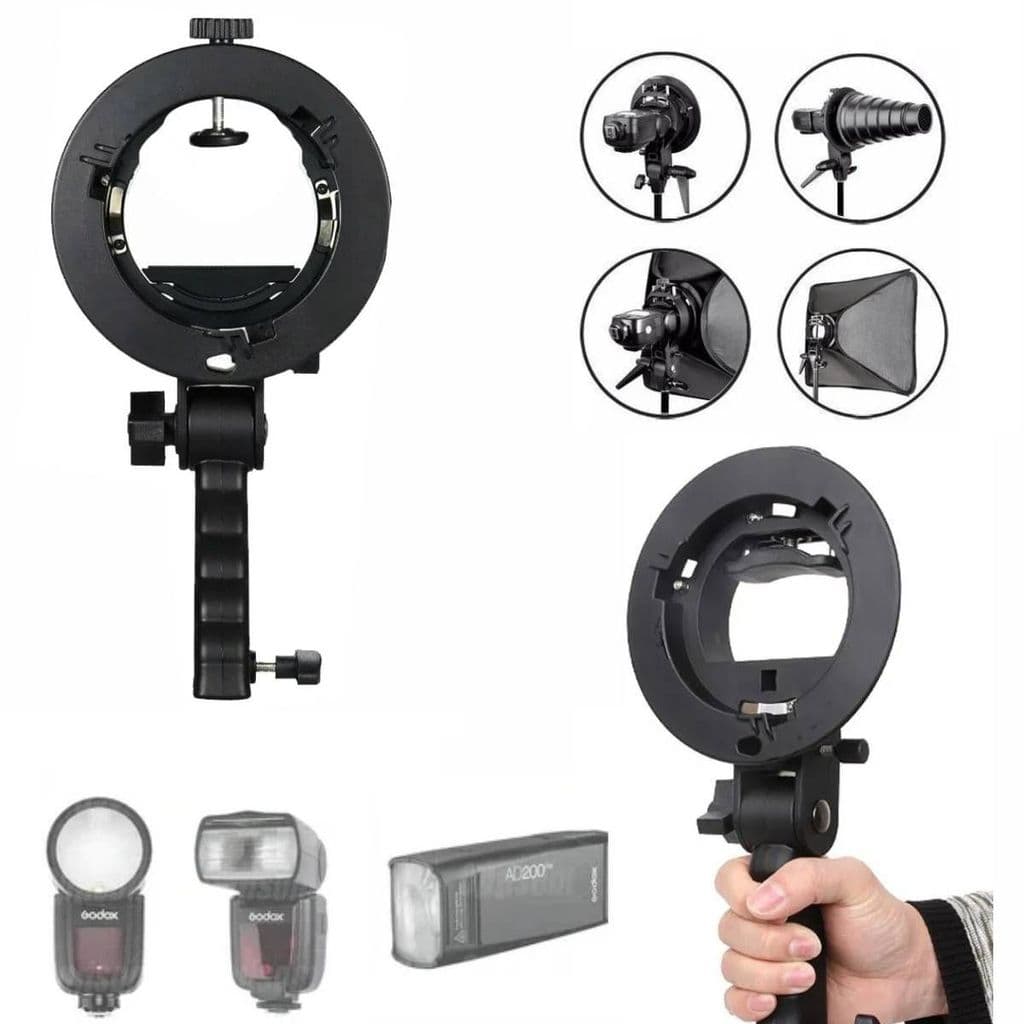Suporte De mão Greika Para Flash V1 AD200 Speedlite Encaixe Bowens