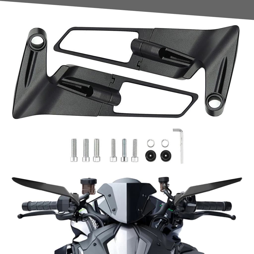 Espelho Retrovisor Universal Para Motocicletas De Asa Fixa, Compatível Com Bicicletas De Estrada E Elétricas