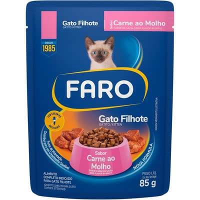 FARO SACHE GATO FILHOTE CARNE 85 GR.