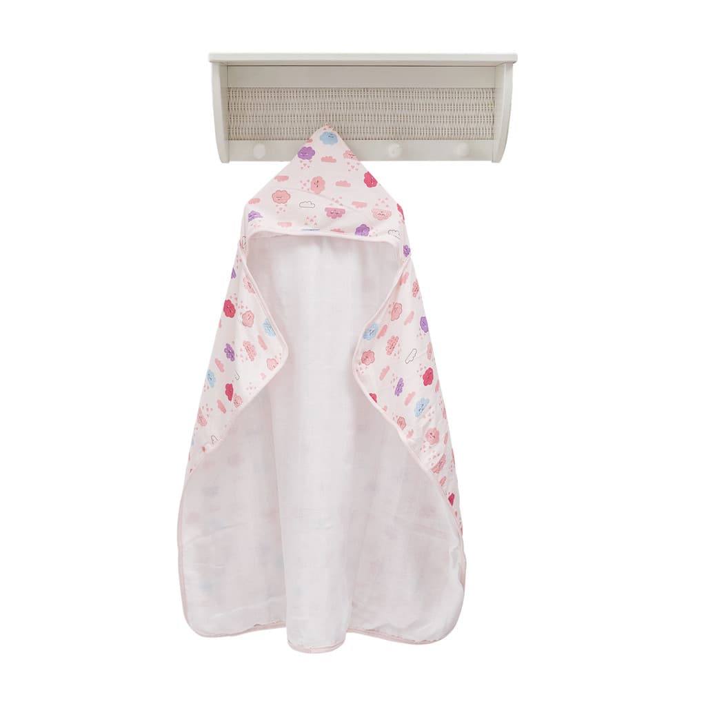 Toalha Banho Capuz Malha Forrada Fralda Soft 94x70 cm Enxoval bebe Infantil nuvem amor Recem nascido