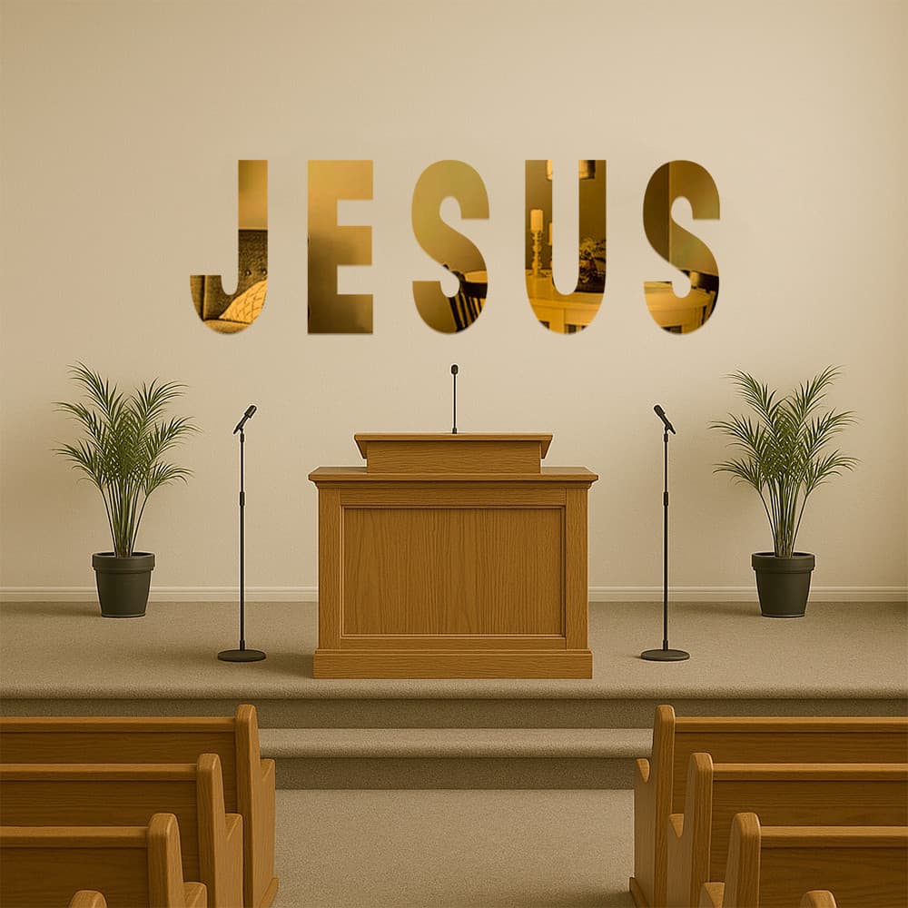 Letras Jesus  Acrílico Espelhado Dourado Prata