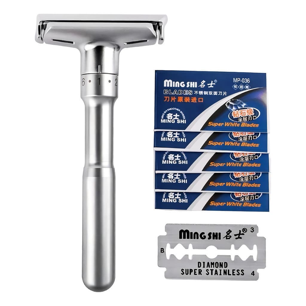 APARELHO DE BARBEAR BORBOLETA AÇO INOX F25 + 5 LÂMINAS