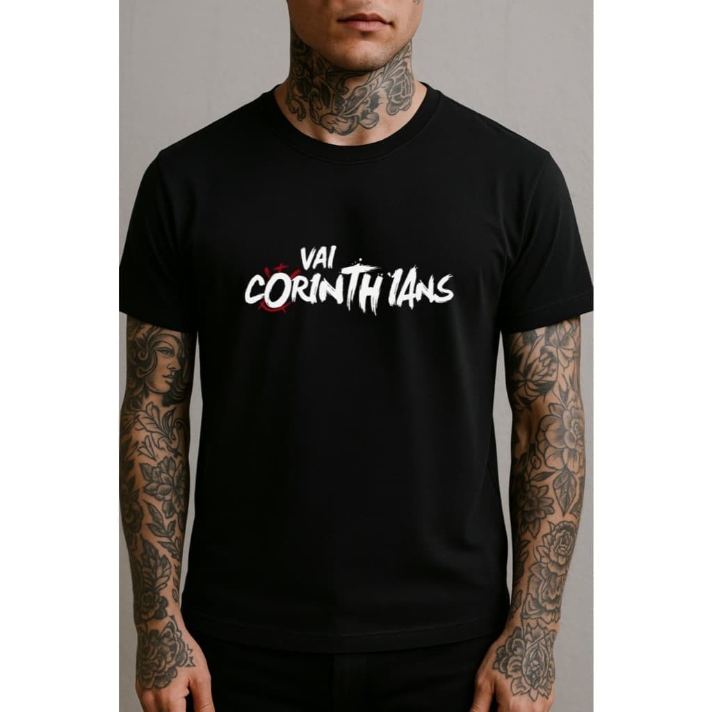 Camiseta Timão Premium Futebol Camisa Tshirt 100% Algodão Plus Size Unissex