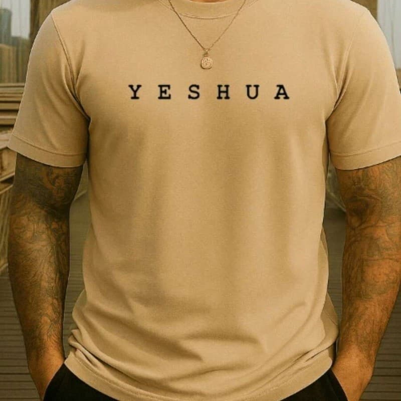 Camiseta Masculina e Feminina Cristã com Estampa de Yeshua Camisa Blusa 100% Algodão Camisa algodao