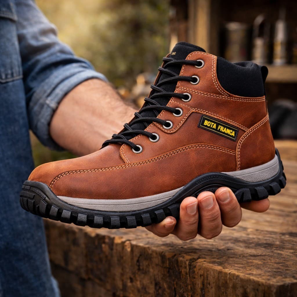 Bota Coturno Robusto Masculino Conforto Urbano Resistênte Reforçado Uso Diário