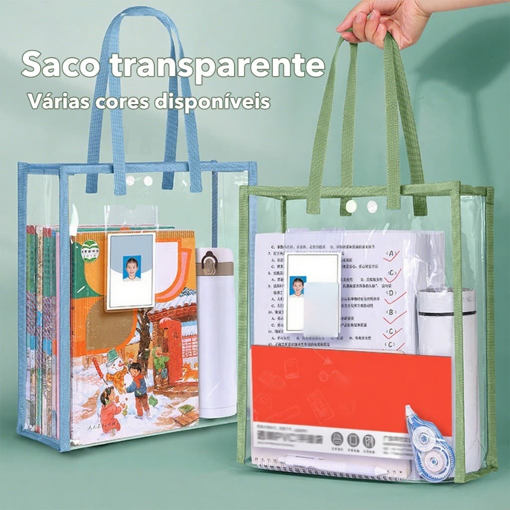 Bolsa Transparente , Especial Para Exames De Estudante Livros Guardar Arquivos De Papel