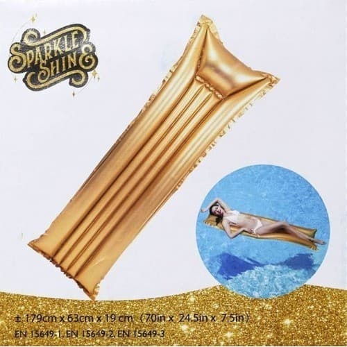 Colchão Flutuante Dourado Jilong Brilhante Sparkle Shine