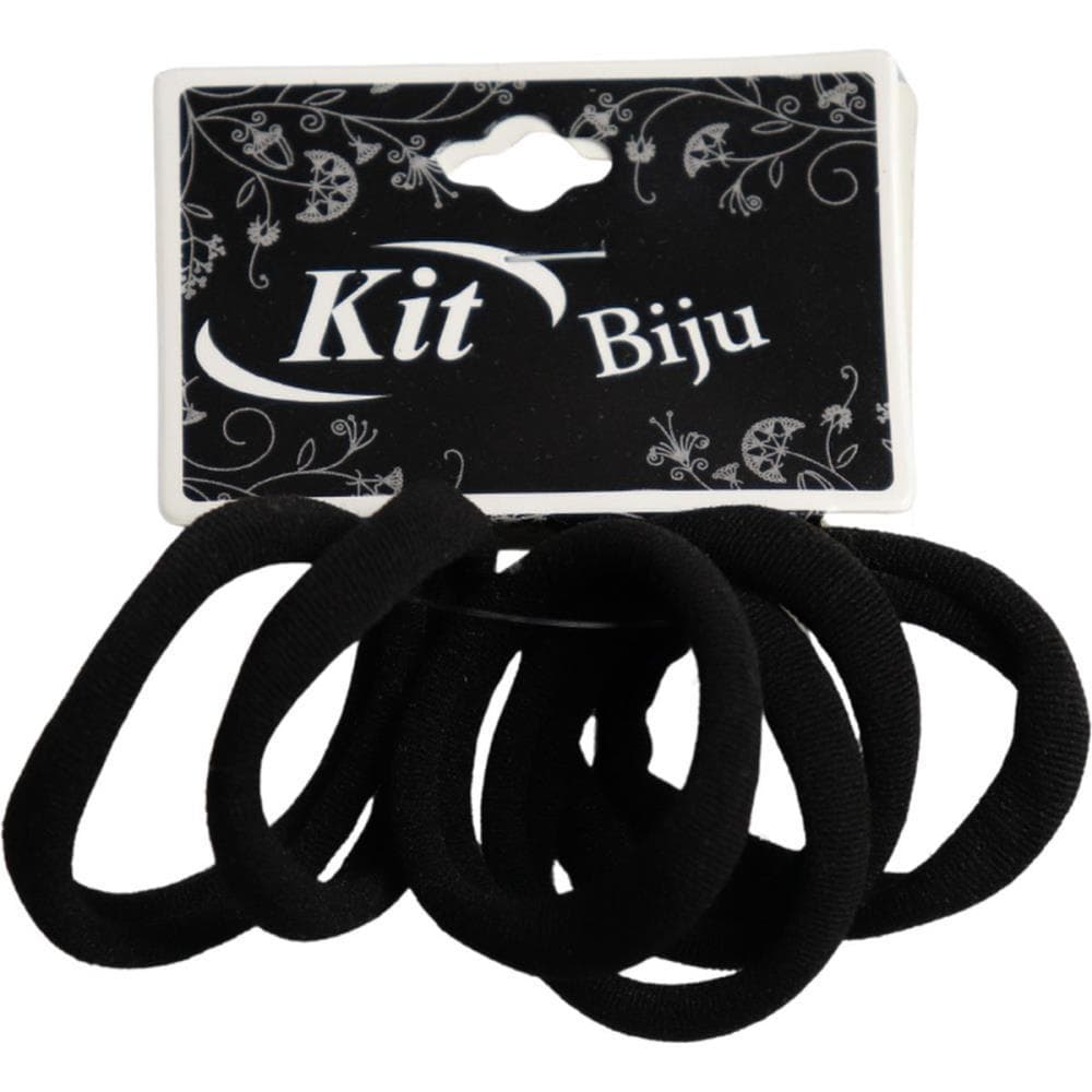 Acessorio para Cabelo Elastico Preto 4CM C/06UN. PCT.C/12