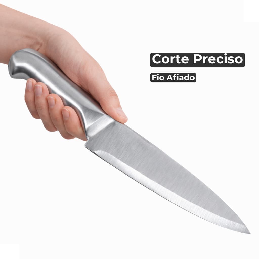 Faca Peixeira Inox 8” Alta Precisão Para Carne e Churrasco