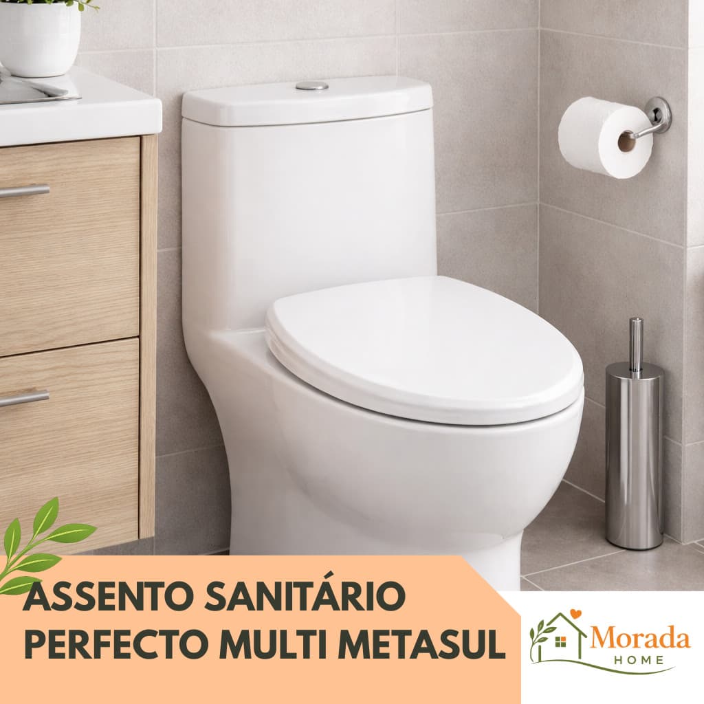 Assento San Retangular Semi Almofadado Perfecto Multi Metasul Original Deca Incepa Vaso Sanitário