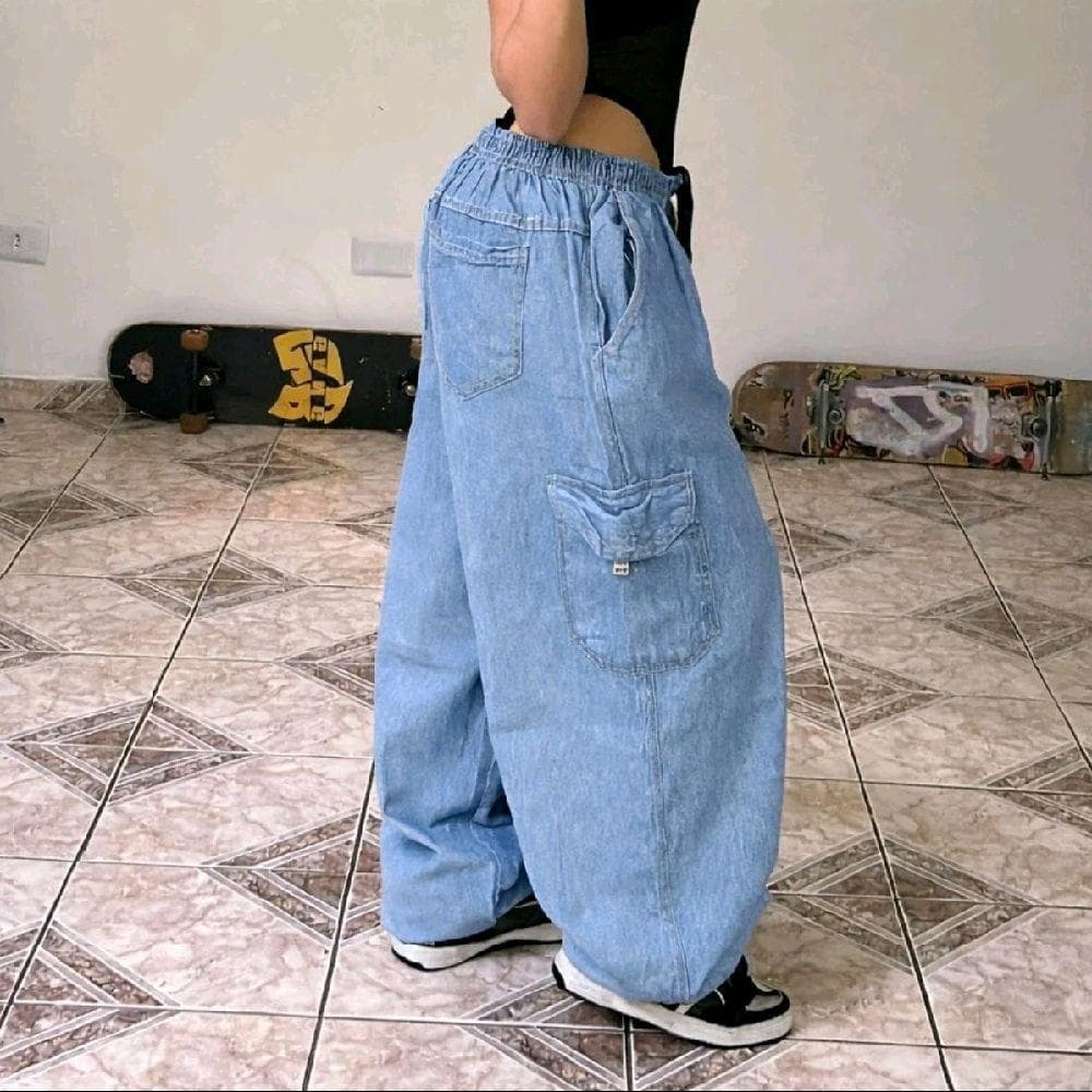calça cargo BAGGY com elástico e cordão para regular skatista