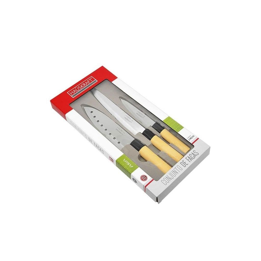 Conjunto De Facas Asia Inox 3 Peças - Hauskraft