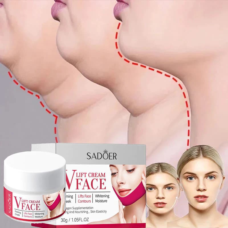 Creme Modelador Facial-Reduz Jowls Com Efeito V-Lift Imediato | Define O Rosto
