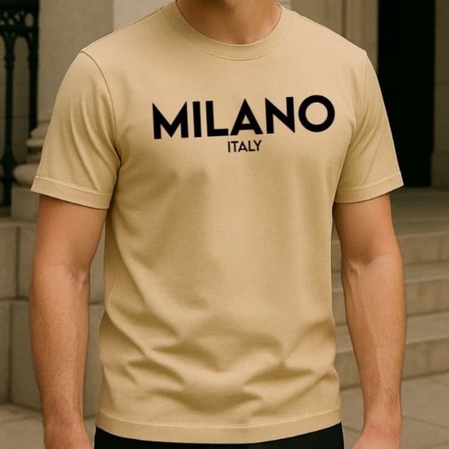 Camiseta Masculina PREMIUM Streetwear 30.1 Estampada MILANO Algodão Fio Penteado