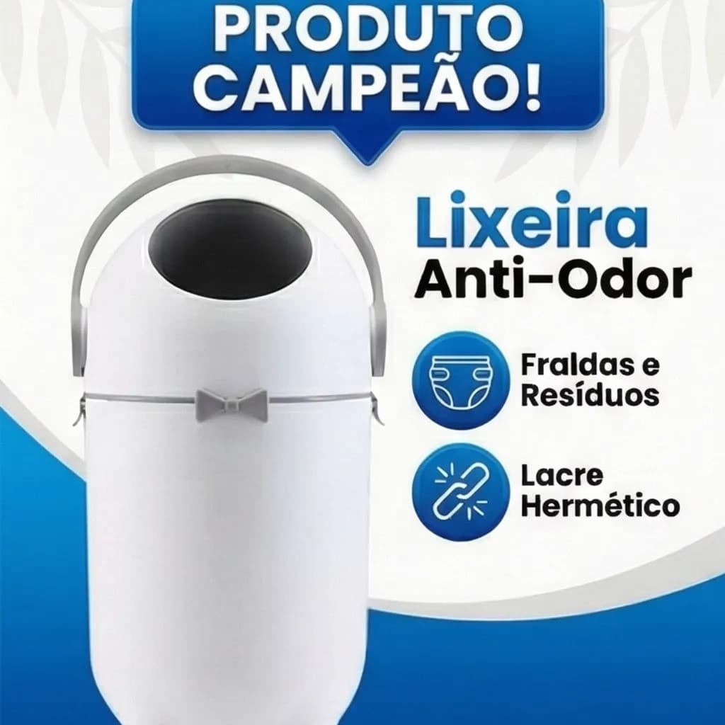 Lixeira Antiodor Para Quarto Do Bebe Banheiro Fraldas