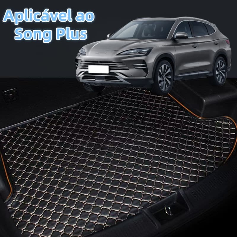 Tapete Porta-Malas BYD Song Plus Couro Impermeável Sob Medida Antiderrapante