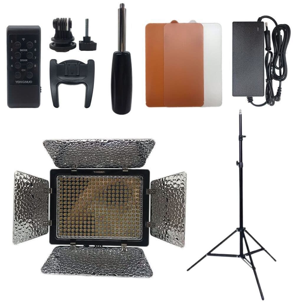 Iluminador de LED Yongnuo YN300 III – 300 LEDs Com fonte+tripé 2 Metro+ Baterria f970 + carregado
