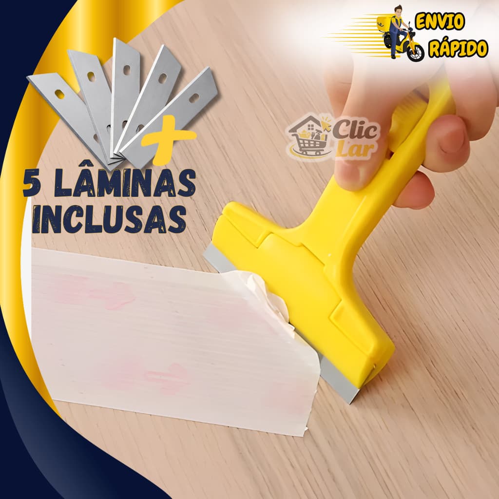 Raspador Multiuso Profissional Para Azulejo Piso Vidro 5 Laminas Estilete Chão Plano Tintas Cerâmica