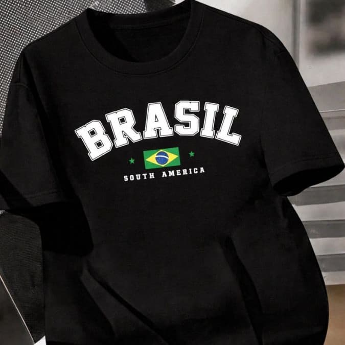 Camiseta Brasil Blusa 100% Algodão Futebol Masculina Feminina Copa 2026  StreetWear l Camisa