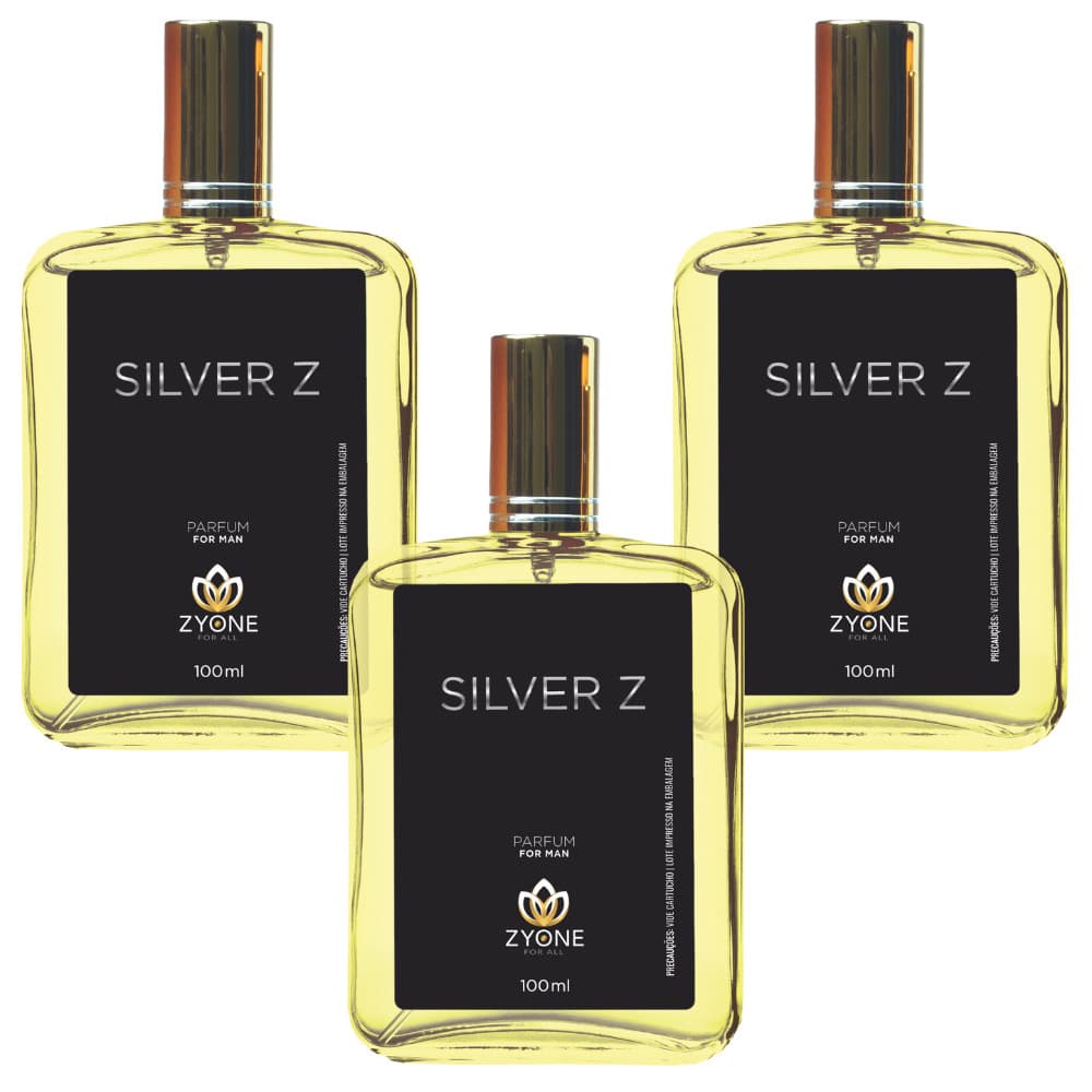 SIlver Z 100ml Perfume Masculino Zyone Cosméticos Parfum Alta Fixação