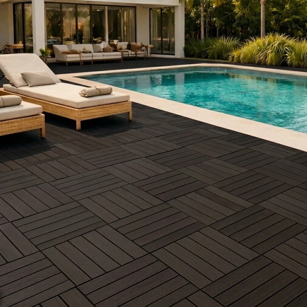 Kit 6 Deck Modular 30x30cm Piso Area Externa Piscina Box Eco