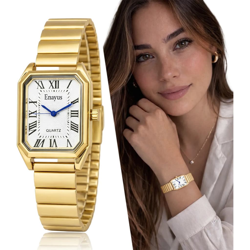 Relógio Feminino Luxo Elegante Clássico Aço Inox Original