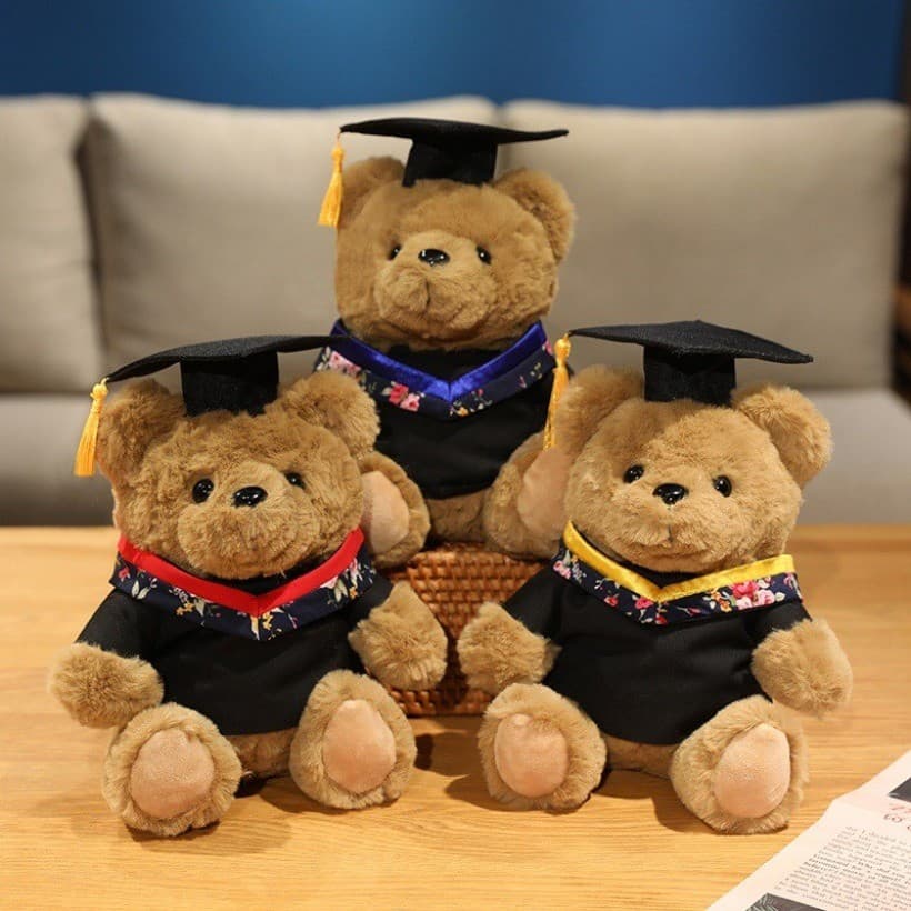 Super Macio Toque Dos Desenhos Animados Médico Urso Brinquedo De Pelúcia Vestido De Formatura Boneca Temporada Presente