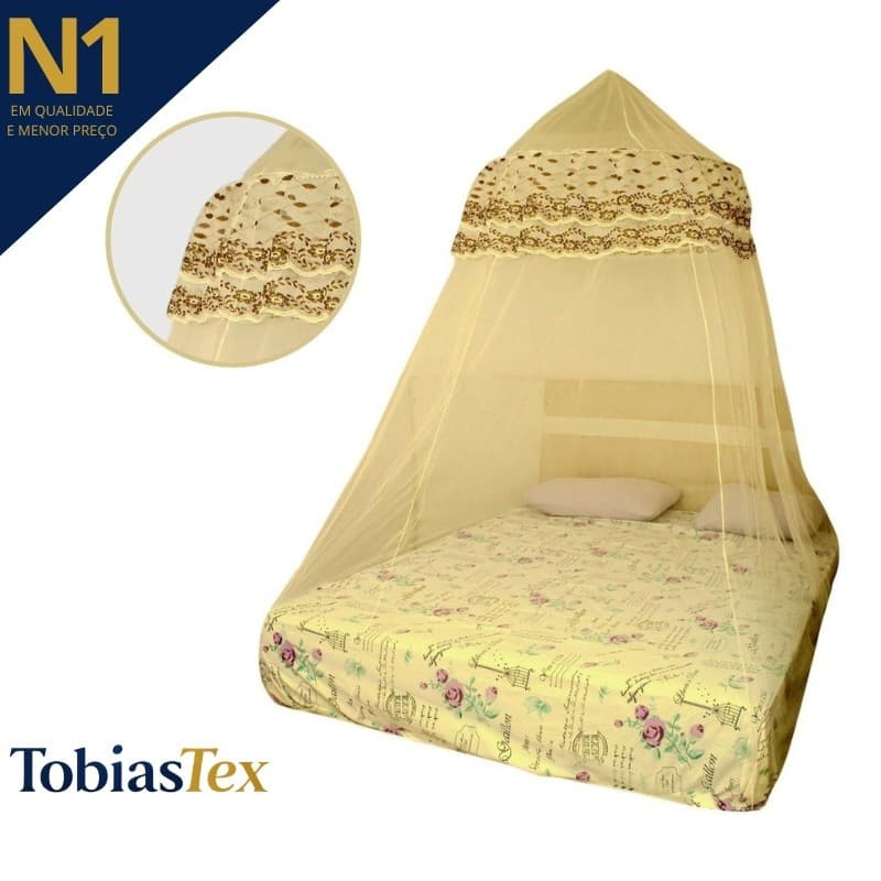 Mosquiteiro Indiano Teto Cama Casal Queen/Box C/ Elástico Sem Armação Diversas Cores Envio Imediato