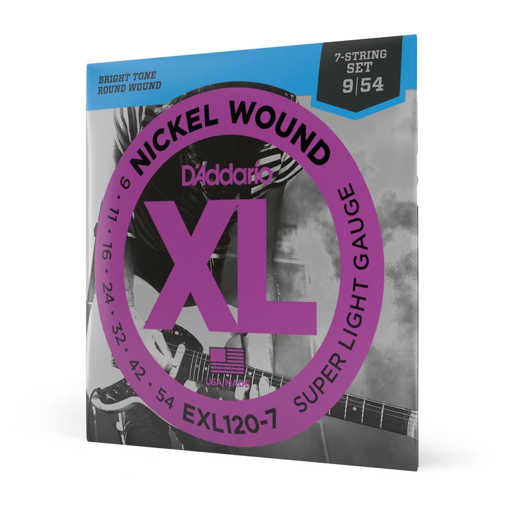 Encordoamento Para Guitarra 7 Cordas 09-54 D’Addario XL Nickel EXL120-7