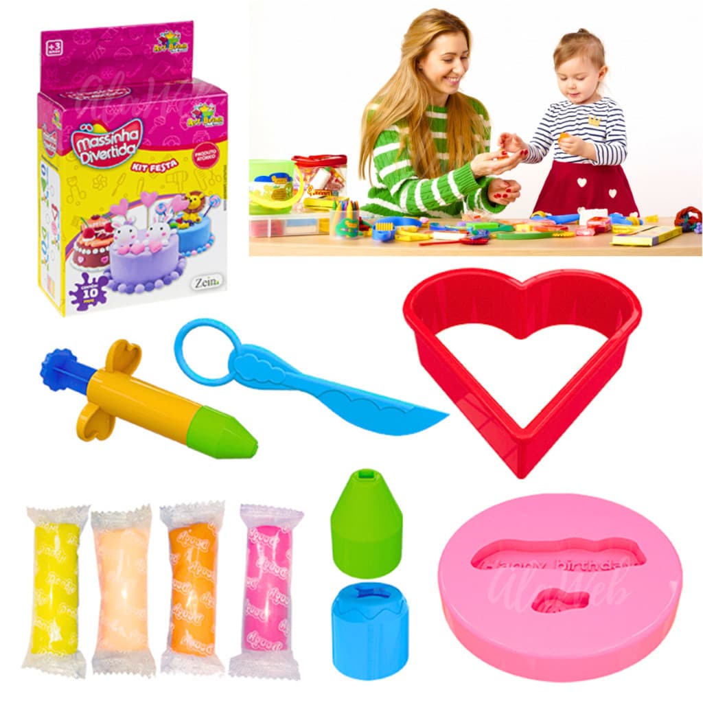 Massinha De Modelar Divertida Infantil C/ Forminhas Criativa