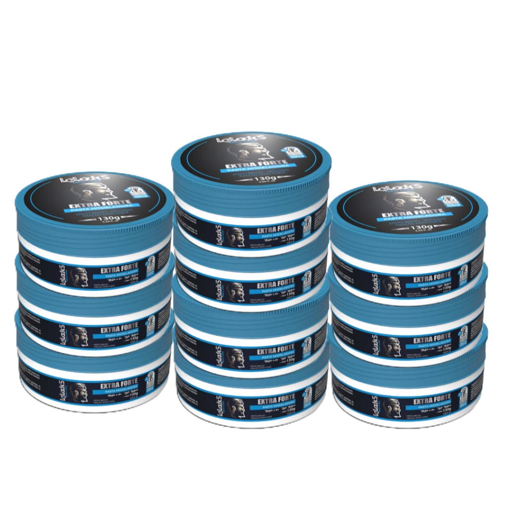 Kit 10 Pastas Fixadora Extra Forte Barba e Cabelo 130g LeLook´s