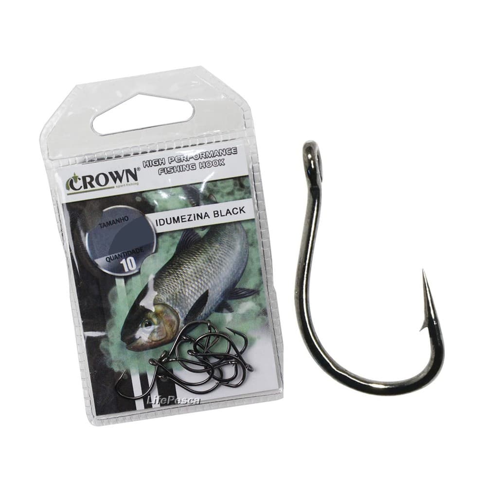 Anzol Crown Idumezina Black Nº 10 - 10 Peças