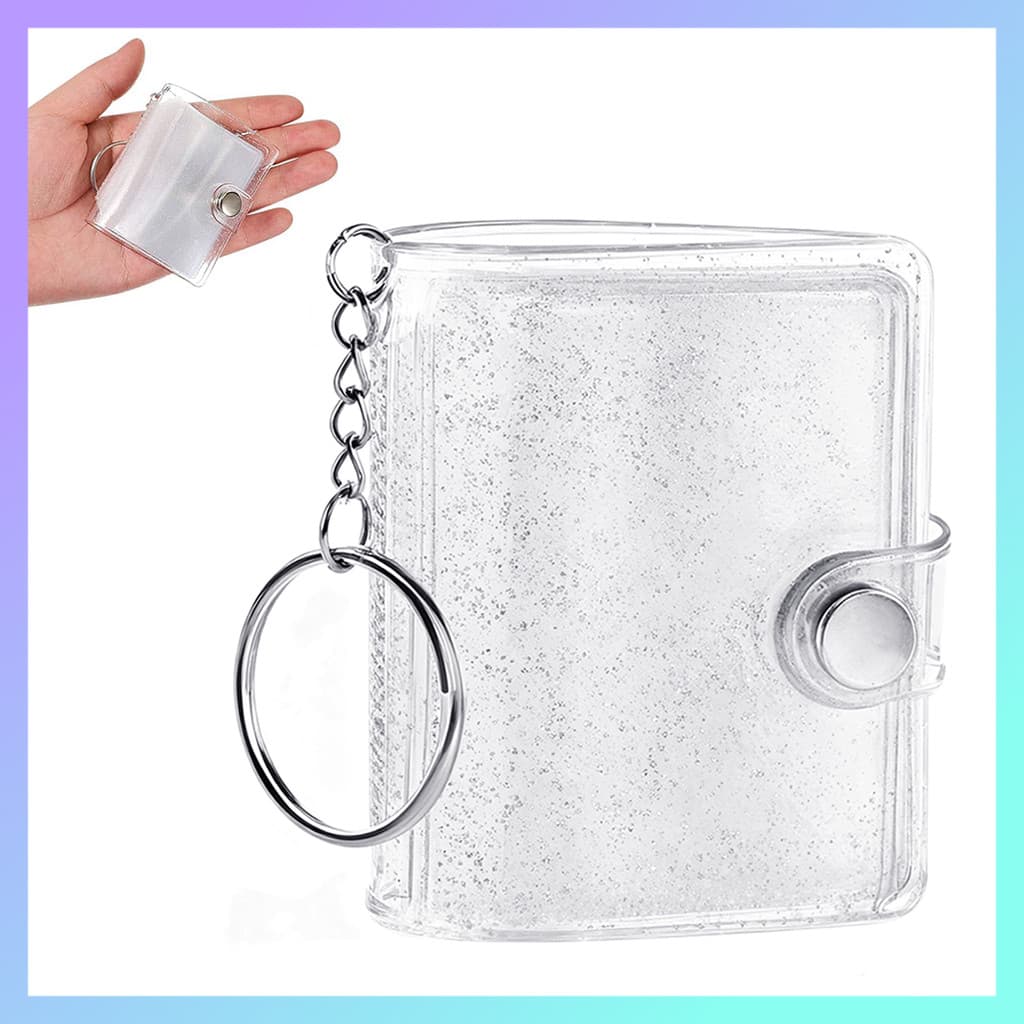 1 peça branco mini álbum de fotos chaveiro 3.5*5.5 cm Foto armazenamento pingente portátil comemorativo álbum de fotos