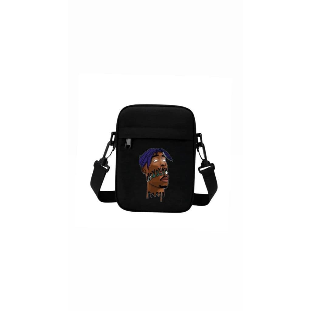 Mini Bag 2PAC Preta | Moda Street | Útil para Celular e Carteira
