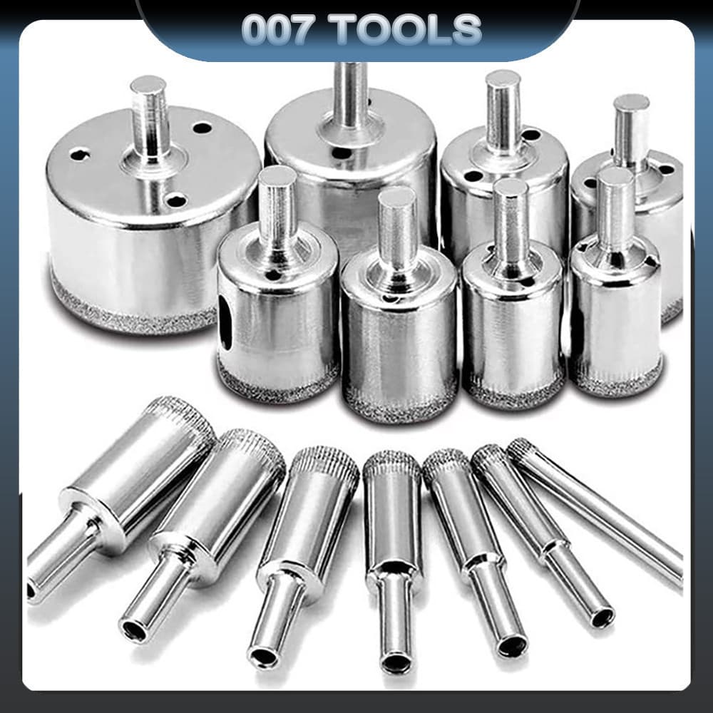 Jogo 15 Brocas Diamantadas Serra Copo Furar Vidro Granito Ceramica 6 A 50 Mm Kit Ferramentas