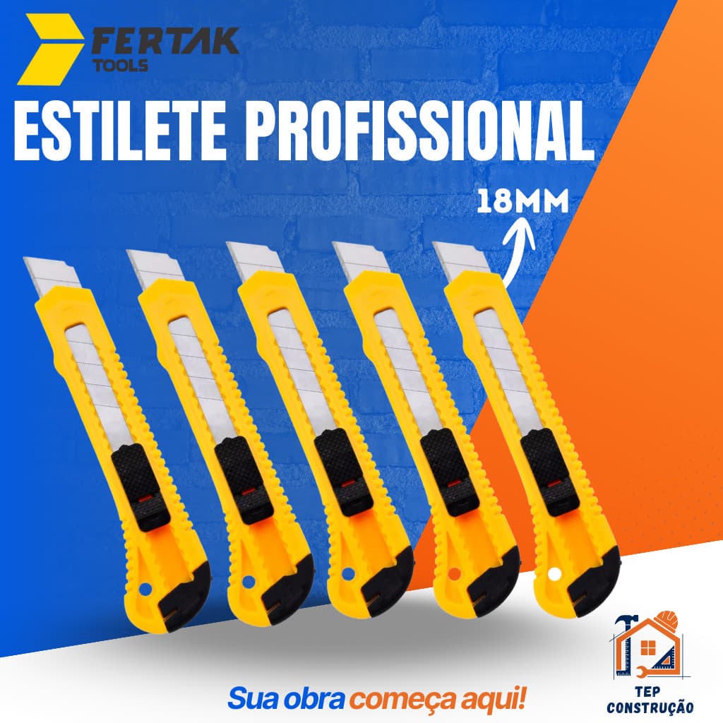 Estilete Profissional Lamina Blist 18mm - Fertak