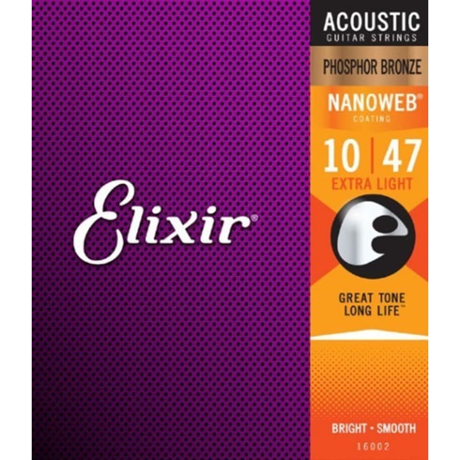 Encordoamento Violão Aço Fósforo Bronze Elixir Nanoweb – Vários Calibres 010 a 012
