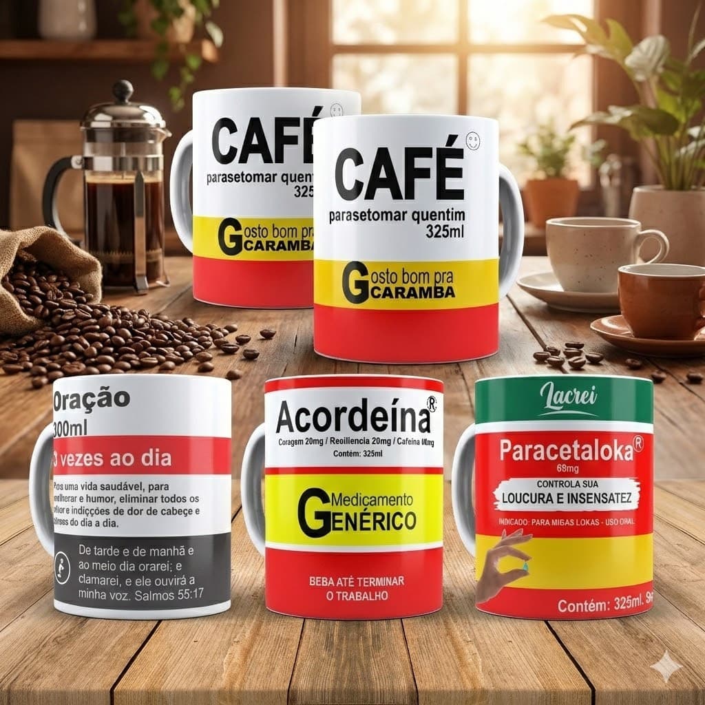 Caneca Remédio Caixa Paródia Xicara Personalizada Meme Presente Modelos Diversos 325 Ml -Oferta