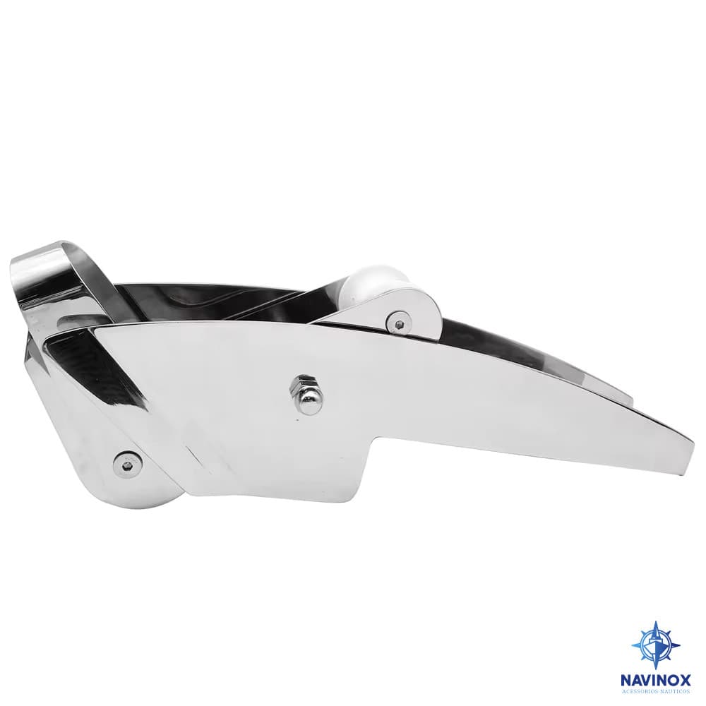 Lançador Suporte Púlpito de Ancora Barco Lancha 430mm Aço Inox 316 Articulado com 2 Roldanas