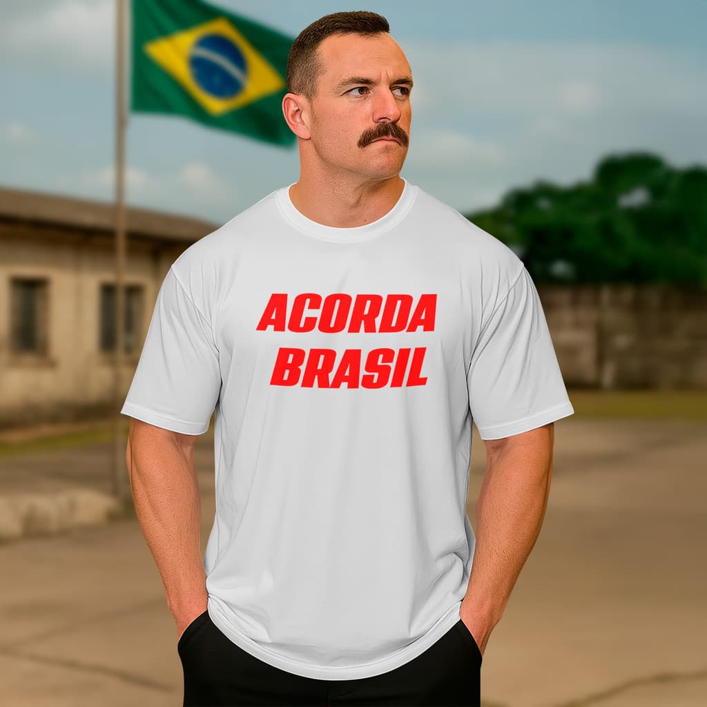 Camiseta Acorda Brasil Caminhada pela Liberdade Camisa Patriota Camiseta Estampa Frente