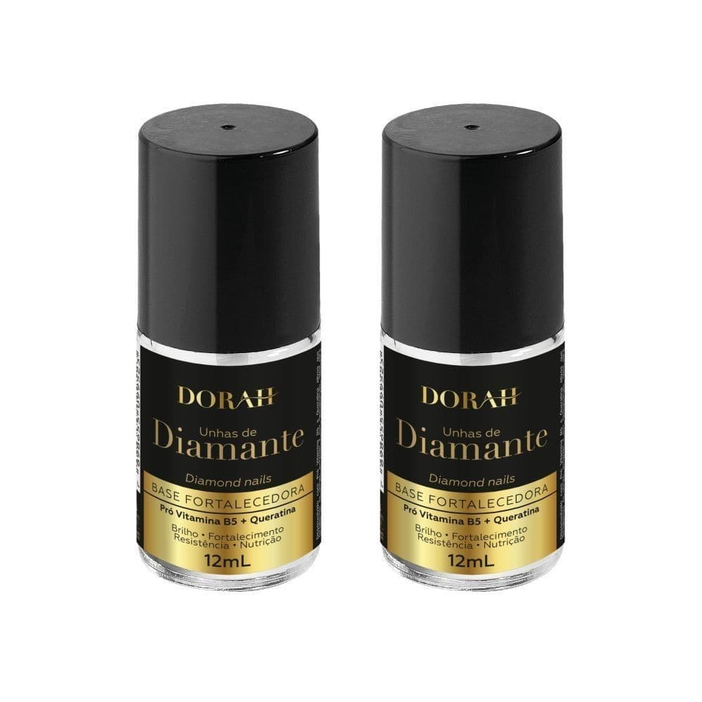 2 Bases Fortalecedoras para Unhas - 12ml - Dorah Beauty- Tecnologia que Fortalece as Unhas